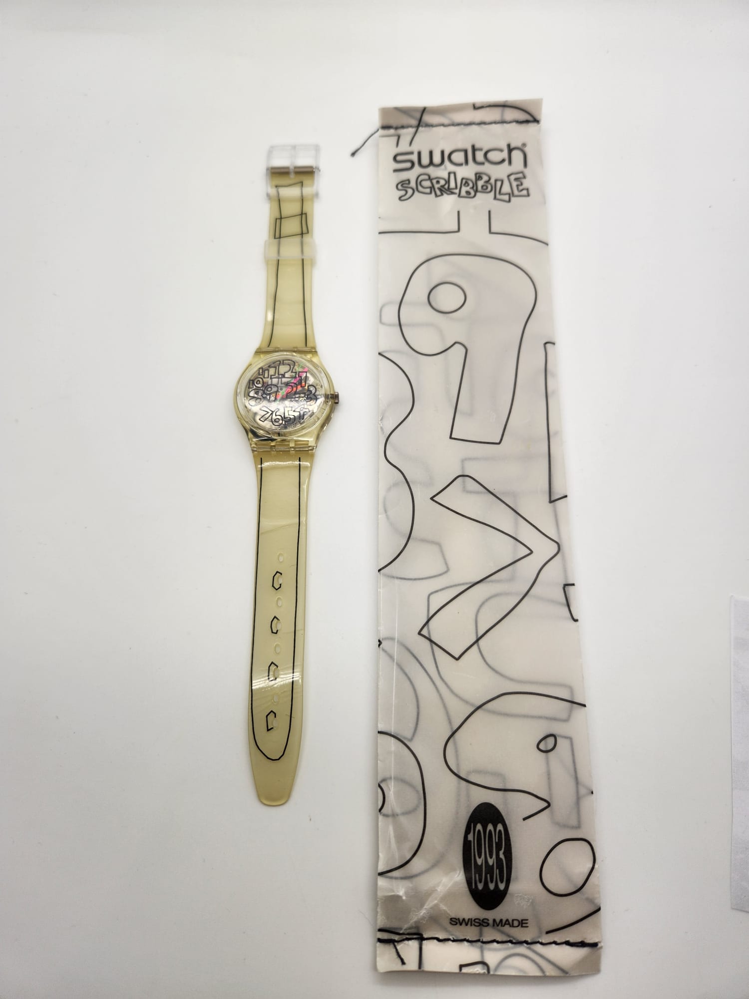 RARE 1993 Swatch Scribble GZ124 – NOS (New Old Stock) – A True Collector’s Piece!